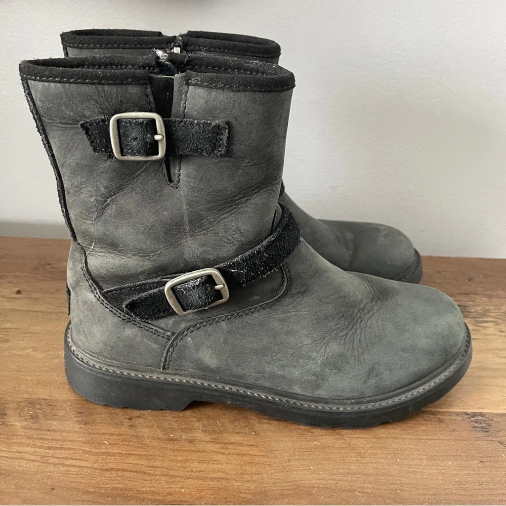 UGG Dark Gray Leather Boots